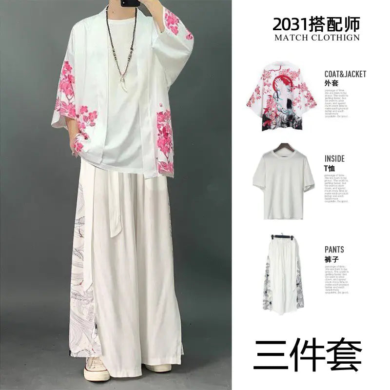 Japanese Style Three-Quarter Sleeve Kimono Jacket