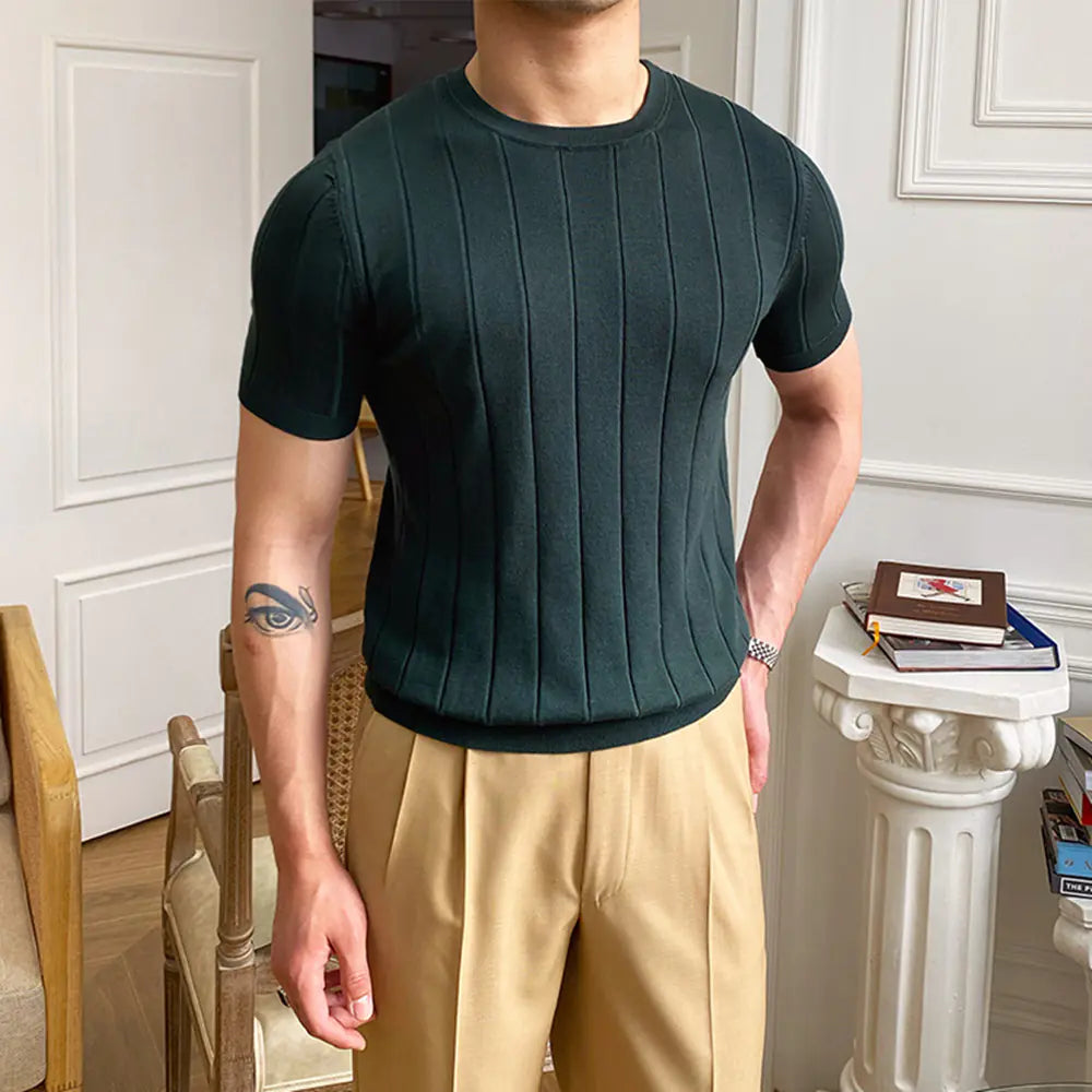 Men's Summer Slim Fit Casual Knit T-Shirt