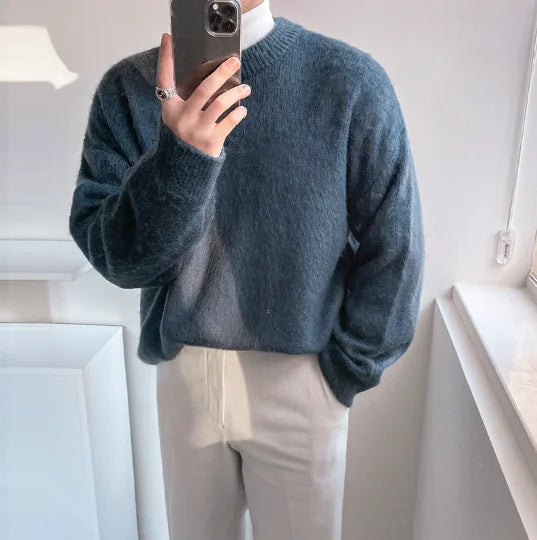 Wind-Padded Long-Sleeve Pullover Sweater