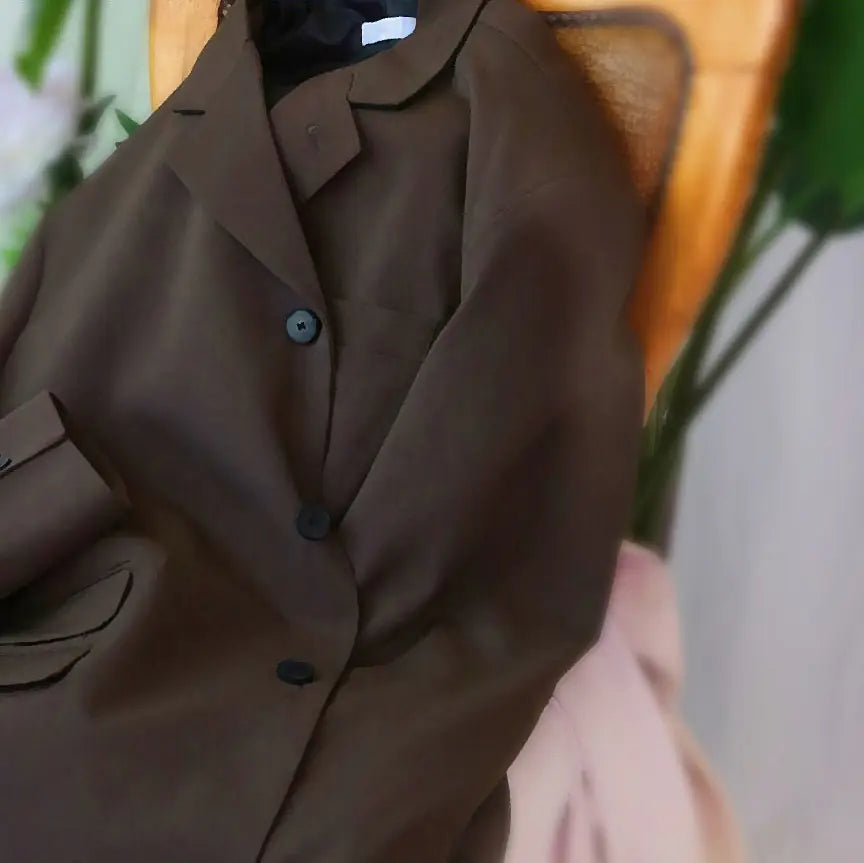 Korean Casual Business Suit with Pocket Decoration