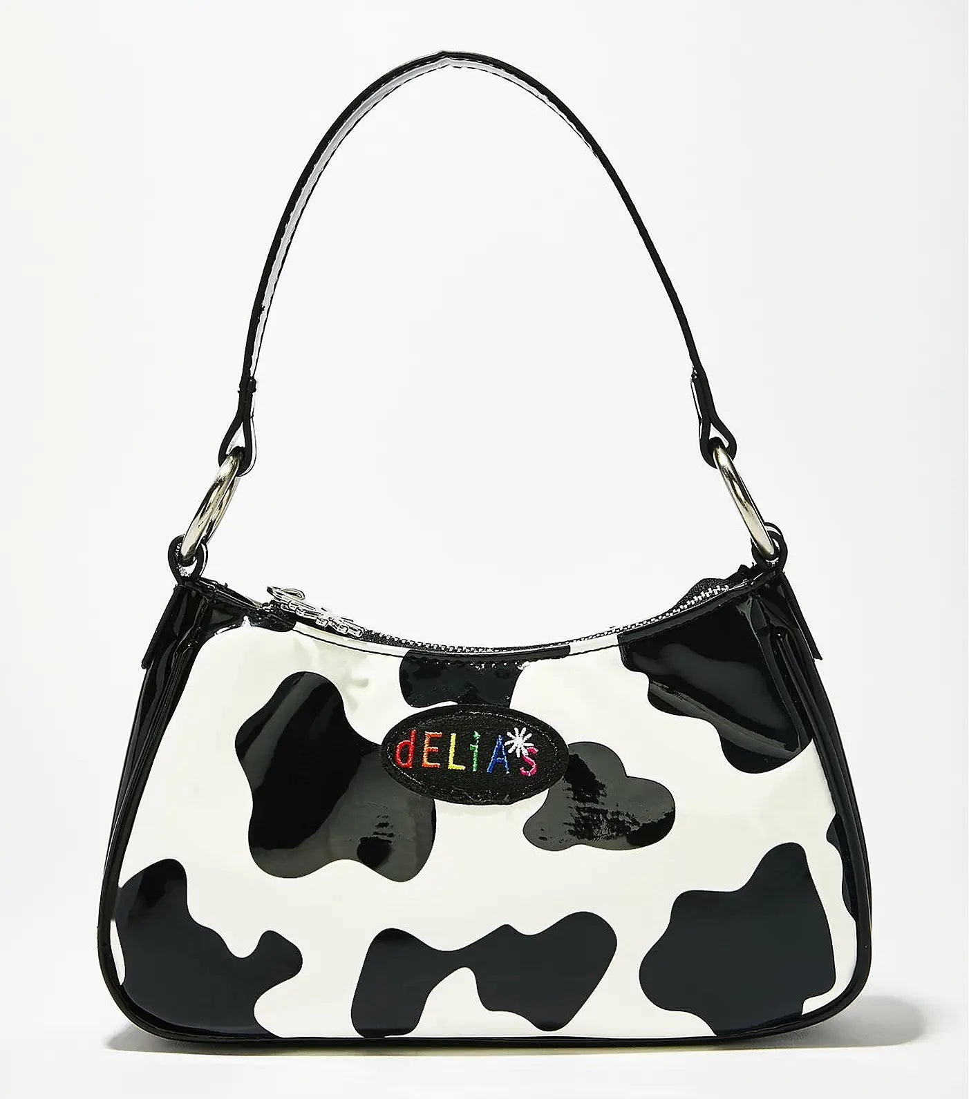 Vintage Cow Print Baguette Bag - Stylish Tote Handbag