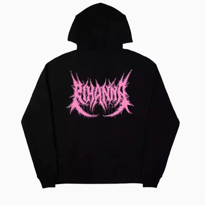 Cartoon Gothic Thorns Fleece Long Sleeve Hoodie T-Shirt