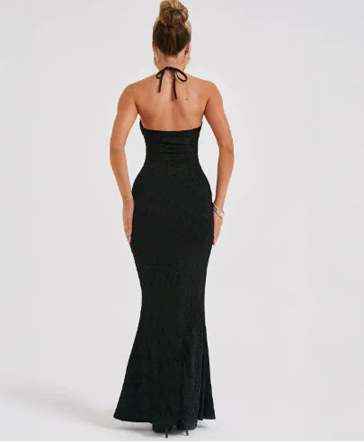 V-neck Halter Lace Dress for Women